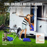 330L 87 Gallon Water Storage Bladder RV Water Tank 1000D Blue PVC Collapsible Container Large Capacity Soft Water Bag Portable for Camping Fire Prevention Emergency